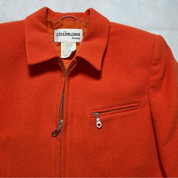 Steil Mann Germany rust orange wool and cashmere zip up jacket size 8 - Picture 4 of 7